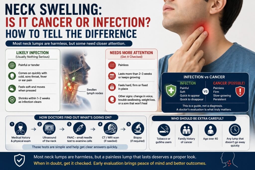 Neck Swelling: Is It Cancer or Infection? How to Tell the Difference