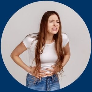 Pelvic pain and cramping symptom of ovarian cancer